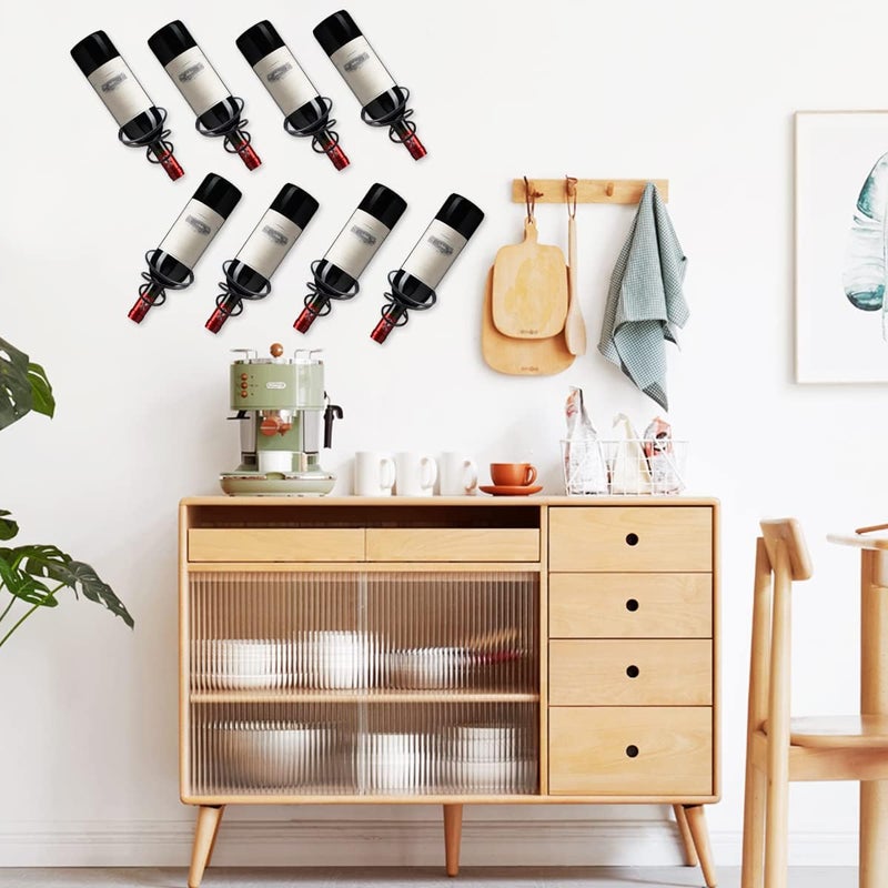 NSBELL 10PCS Spiral Wine Wall Holder, Metal Wall Mounted Wine Racks, Wine Bottle Display Holder, Wine Rack for Organizer and Storage - Image 3